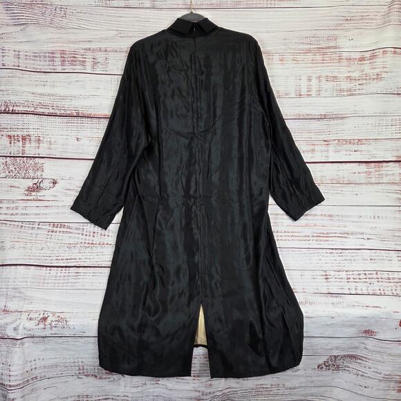 COS Black Satin Midi Turtleneck Dress Sz 12 Relaxed Fit Modern Luxury Minimalist - Picture 3 of 16